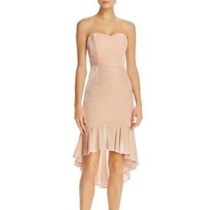 WAYF  High/low Velvet Blush Dress